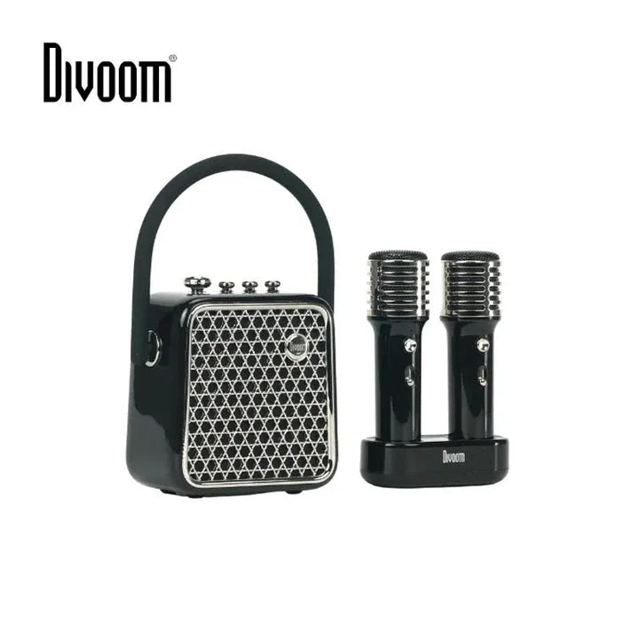 Divoom SongBird SE Speaker with Karaoke Dual Wireless Microphones - Black - Tashqila Divoom SongBird SE Speaker with Karaoke Dual Wireless Microphones - Black - Tashqila